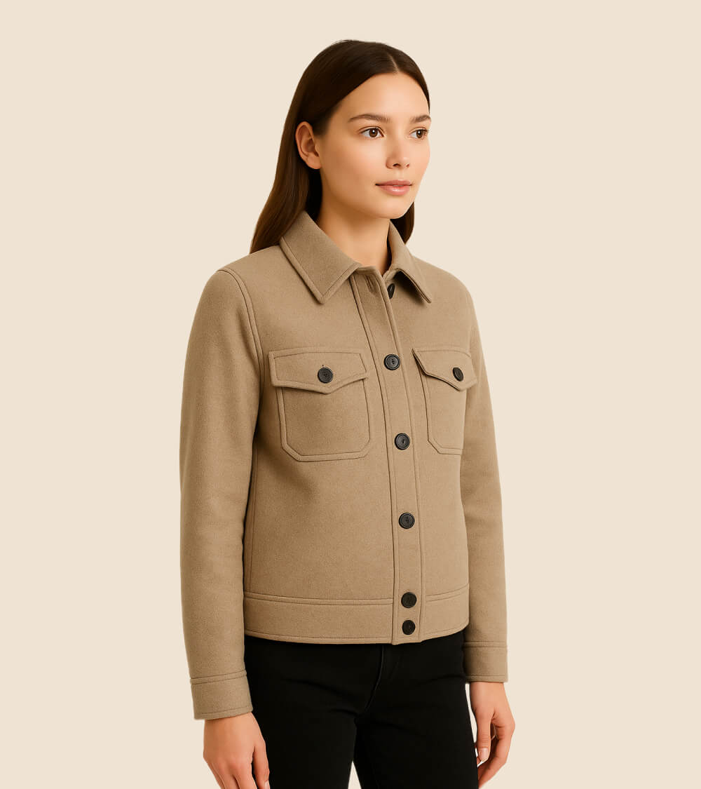 Wool Blend Shirt Jacket